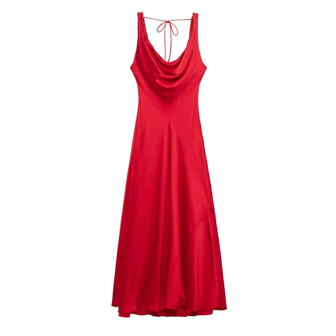Lange Drapierte Kleid mit Eingebautem Bh – Valéora