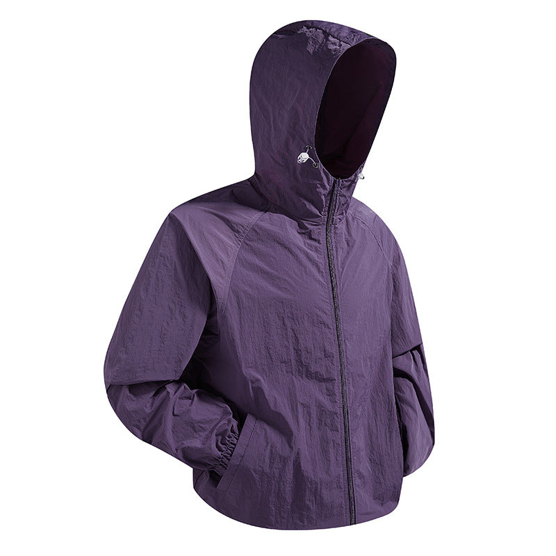 Unisex Leichte packbare Kapuzen‑Windjacke mit wasserabweisender Ripstop‑Hülle und verstellbarer Kapuze Echoarchiv