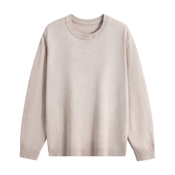 Unisex Oversize Rundhals-Pullover aus schwerer Baumwollmischung mit gerippten Bündchen Echoarchiv
