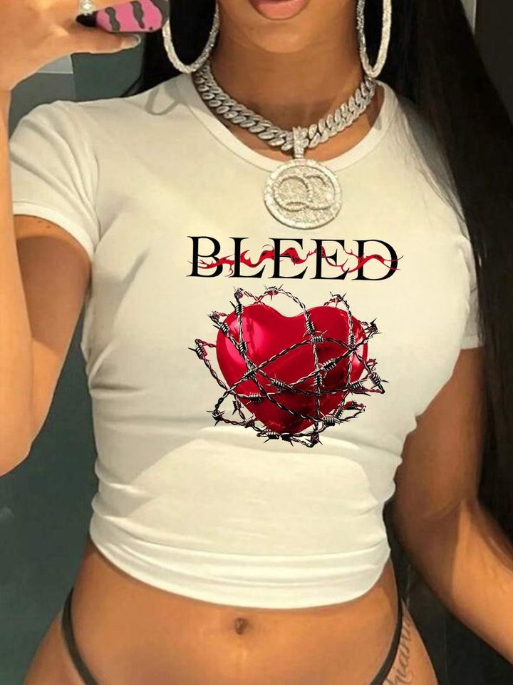Damen Crop-T-Shirt mit kreativem Telefon-Design Echo Archiv