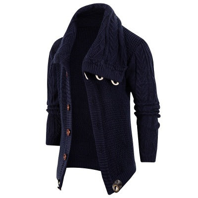 Herren Strickjacke mit Schalkragen und Holzknöpfen Echoarchiv
