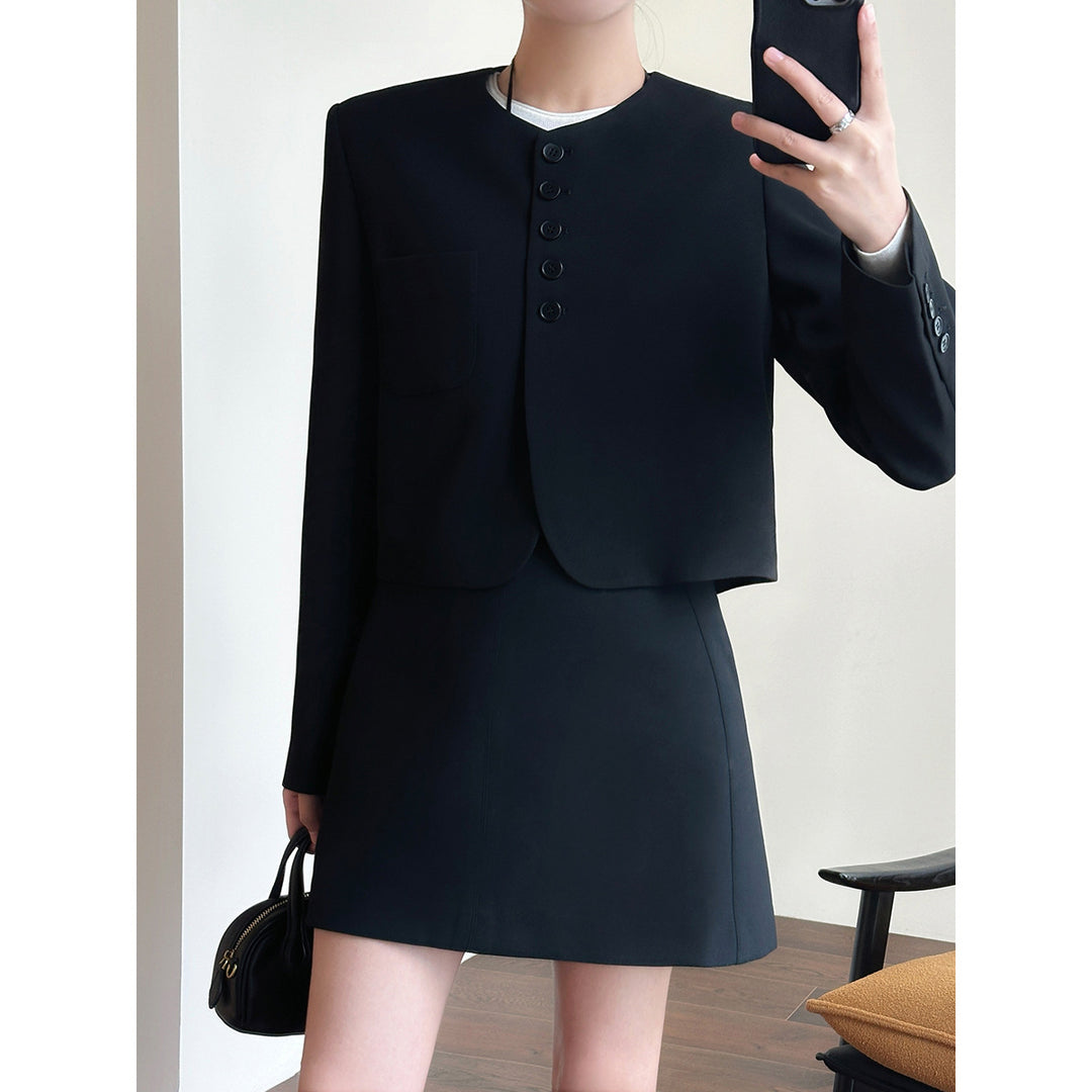 Damen Modisches Blazer-Kleid-Set Echoarchiv