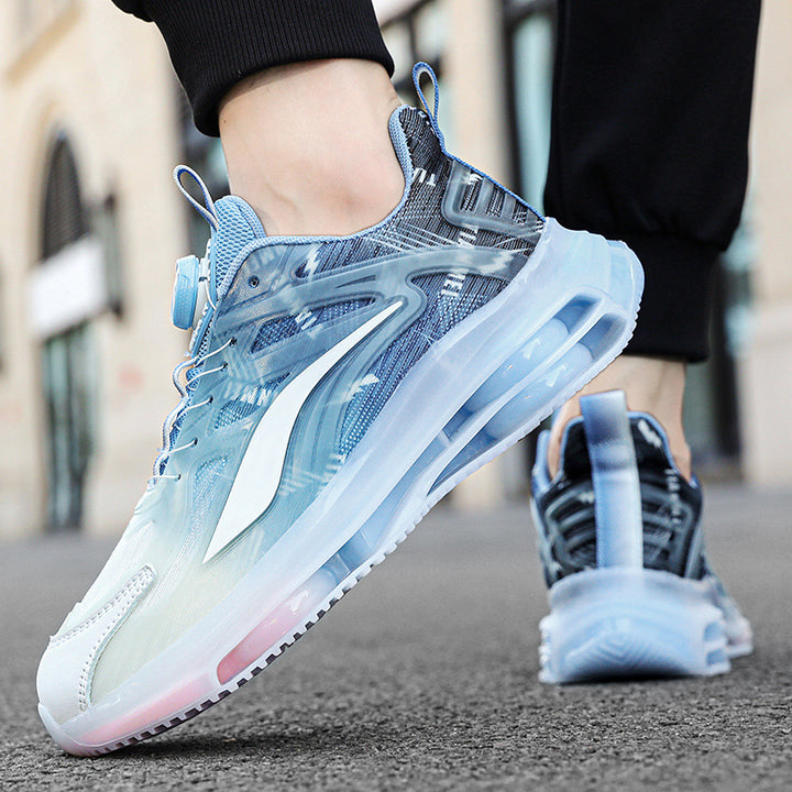Herren Urbaner Komfort-Sneaker mit sichtbarer Luftkammer, transparentem TPU-Overlay und adaptivem Drehverschluss Echoarchiv