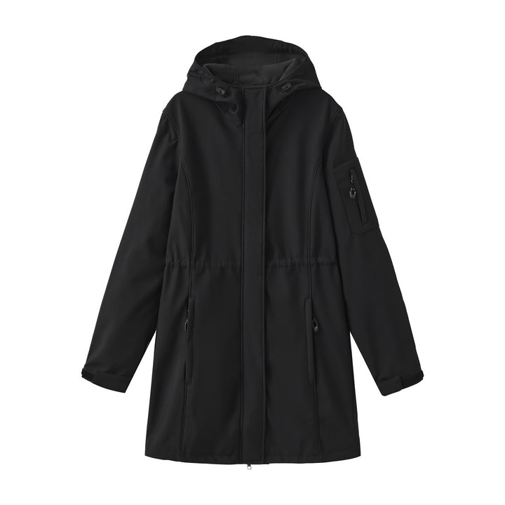 Damen nan funktionaler Softshell-Parka mit Teddyfleece-Futter, Kapuze und Taillenzug Echo Archiv