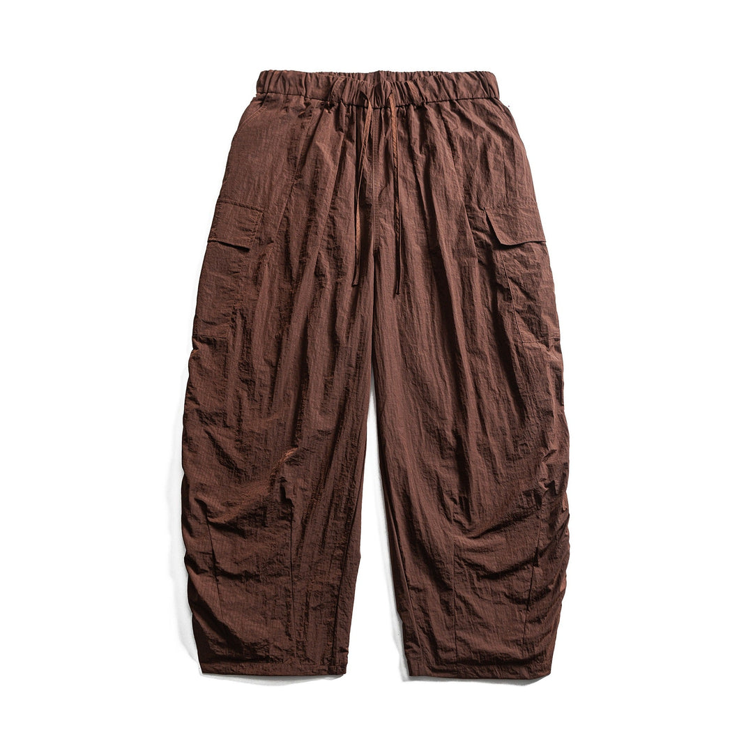 Herren Leichte Crinkle‑Optik Cargo‑Jogginghose mit elastischem Bund und Kordelzug Echoarchiv