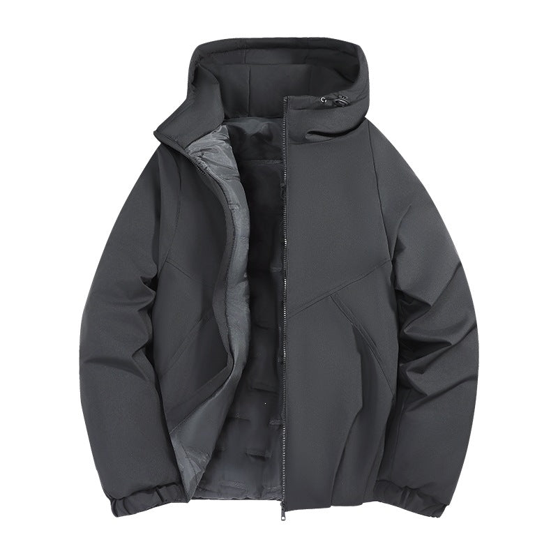 Herren Wattierte Übergangsjacke mit Kapuze, wind- und wasserabweisender Hülle & minimalistischer Stepp-Optik Echoarchiv