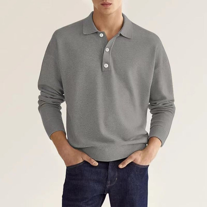 Herren Langarm-Polohemd aus hochwertigem Baumwollmix mit Knopfleiste und lässigem Schnitt Echoarchiv