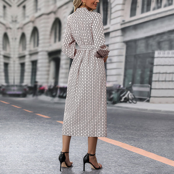 Damen Langarm Kleid mit Gürteldetail Echo Archiv