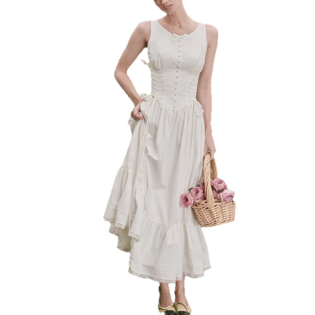 Damen Maxikleid mit raffinierten Rüschendetails und taillierter Silhouette Echo Archiv