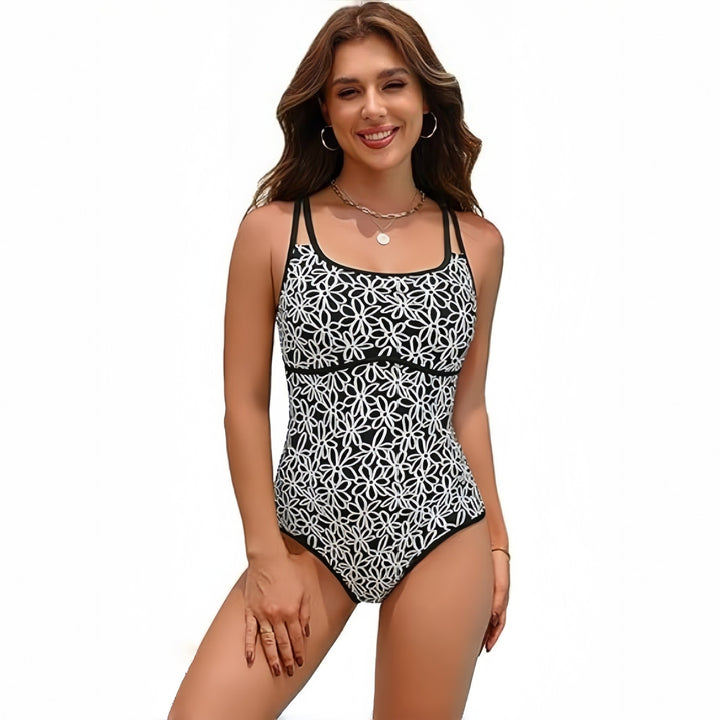 Damen Sportlicher Einteiler mit floralen Details Echo Archiv