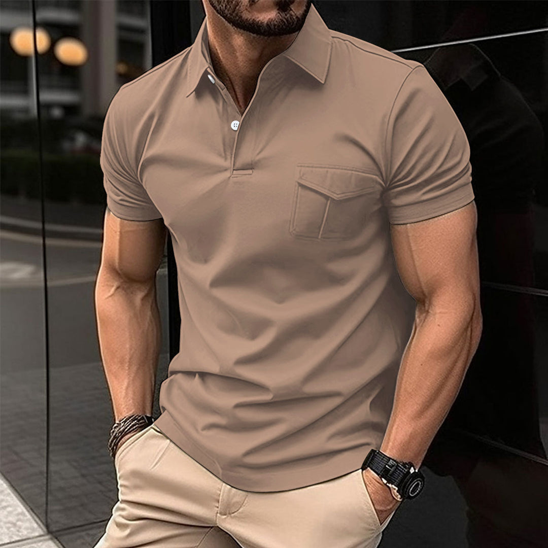 Herren Kurzarm Poloshirt mit praktischer Brusttasche und modernem Schnitt Echoarchiv