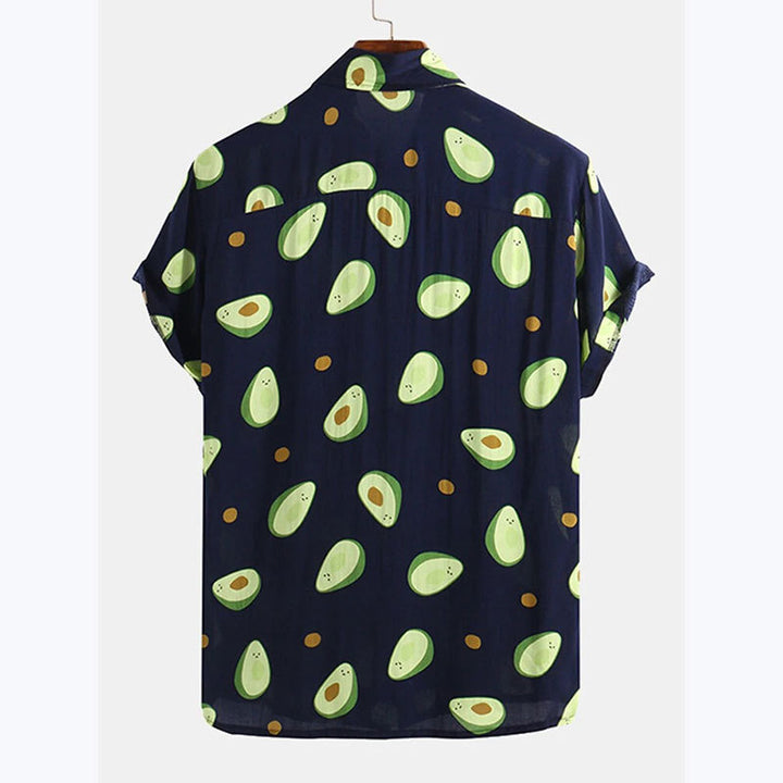 Herren Kurzarmhemd mit frischem Avocado-Muster Echoarchiv