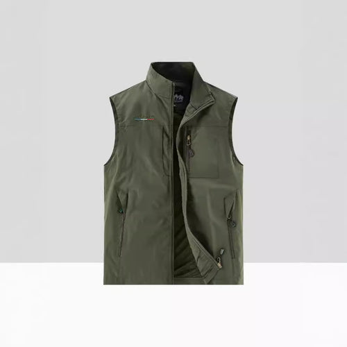 Herren Leichte multifunktionale Outdoor-Utility‑Weste mit Mesh‑Futter und mehreren Reißverschlusstaschen Echoarchiv