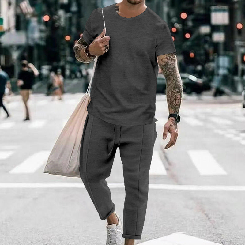 Herren Freizeit T-Shirt und Sweatpants Set mit modernem Schnitt Echoarchiv