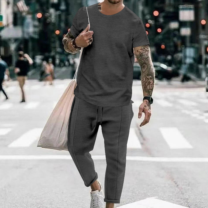 Herren Freizeit T-Shirt und Sweatpants Set mit modernem Schnitt Echoarchiv