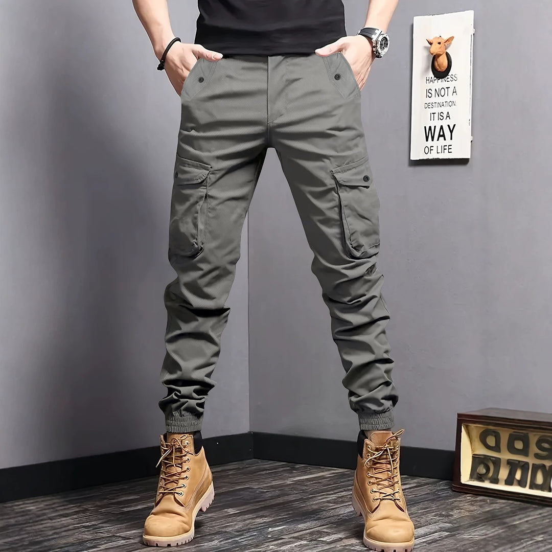Herren Cargo-Joggerhose mit elastischem Bund, Tunnelzug und Multifunktionstaschen Echoarchiv
