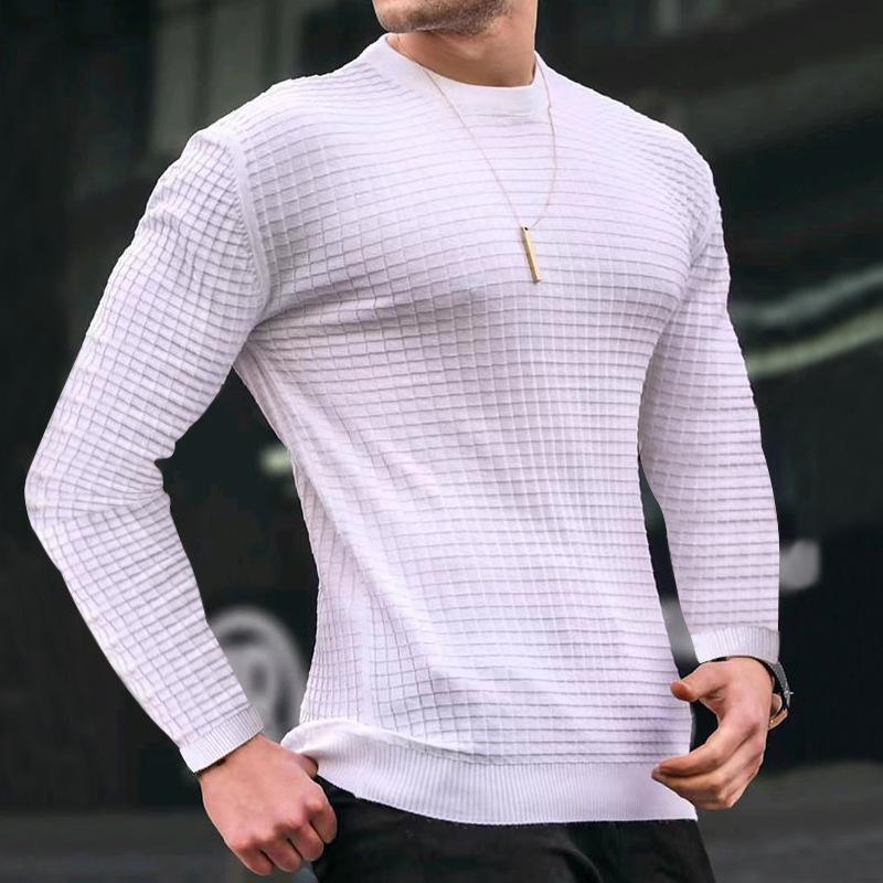 Herren strukturierter Langarmpullover Echoarchiv