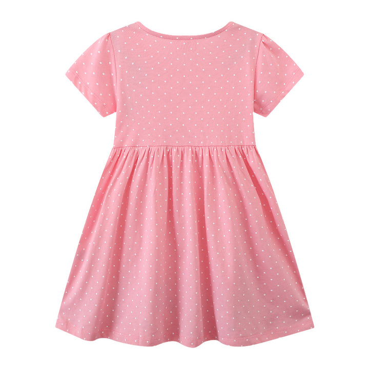 Mädchen Freizeitkleid mit bunten Tierapplikationen Echo Archiv