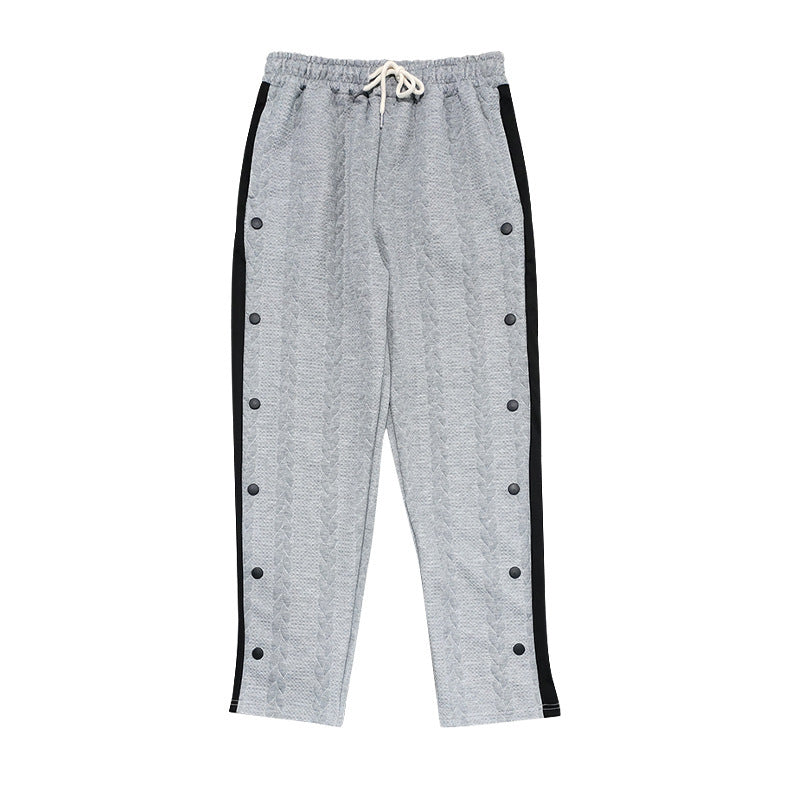 Herren Sportliche Chinohose mit seitlichen Druckknopfdetails und elastischem Bund Echoarchiv