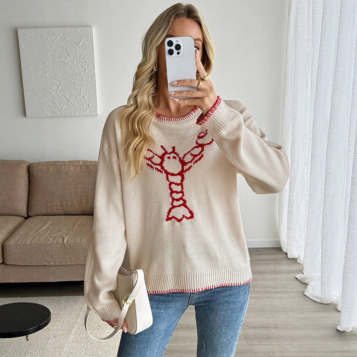 Damen Verspielter Pullover mit Hummer-Motiv Echo Archiv