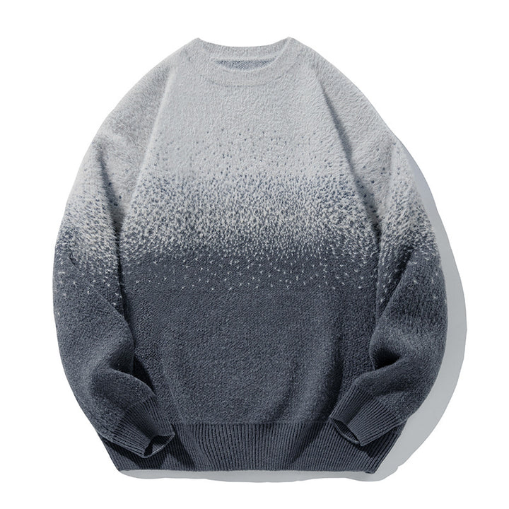 Unisex Weicher Oversize-Strickpullover mit Dip‑Dye‑Verlauf, Bouclé‑Struktur und geripptem Saum Echo Archiv