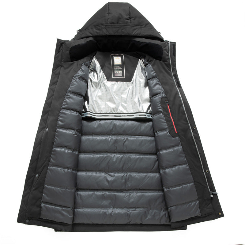 Herren Wasserabweisender Thermoparka mit Kapuze und Mehrfachtaschen Echo Archiv
