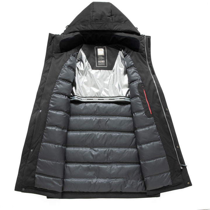 Herren Wasserabweisender Thermoparka mit Kapuze und Mehrfachtaschen Echo Archiv