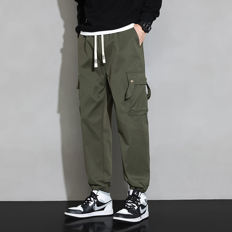 Herren Cargo‑Jogginghose mit Multifach‑Taschen, Kordelzug und elastischem Beinabschluss – Bravaro