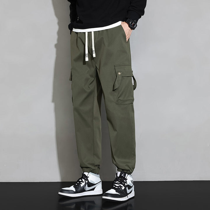 Herren Cargo‑Jogginghose mit Multifach‑Taschen, Kordelzug und elastischem Beinabschluss – Bravaro