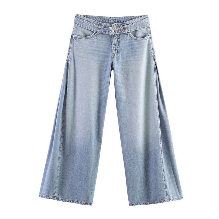 Damen Weite Jeanshose im lässigen Schnitt mit seitlichen Schlitzen Echo Archiv