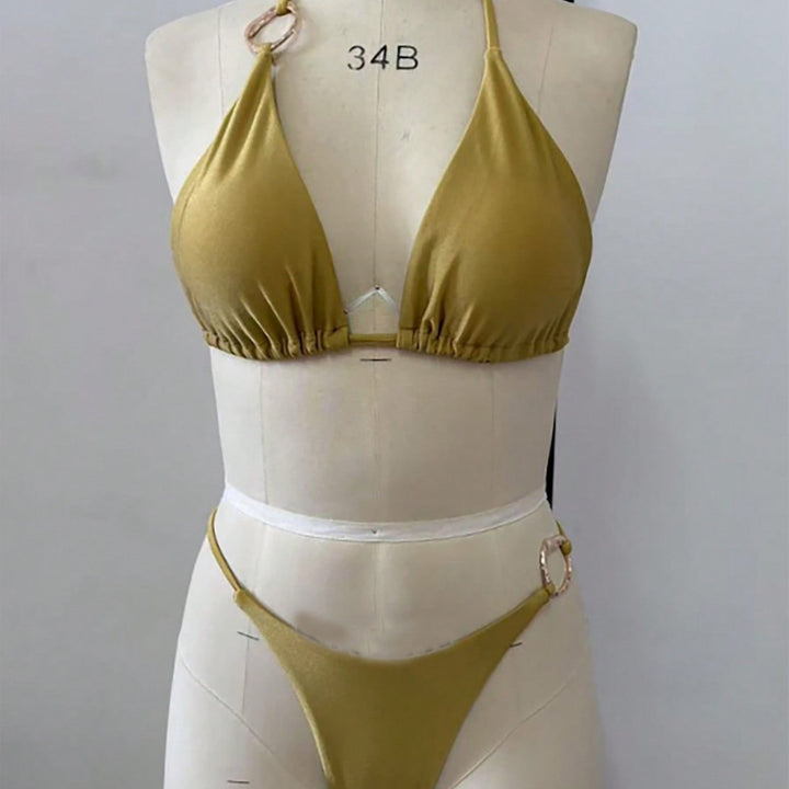 Damen Triangel-Bikini-Set mit modischen Metallringen Echo Archiv
