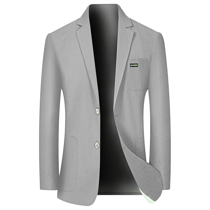 Herren Modernes Stretch Business-Sakko mit schmalem Schnitt und aufgesetzten Taschen – Tianoro