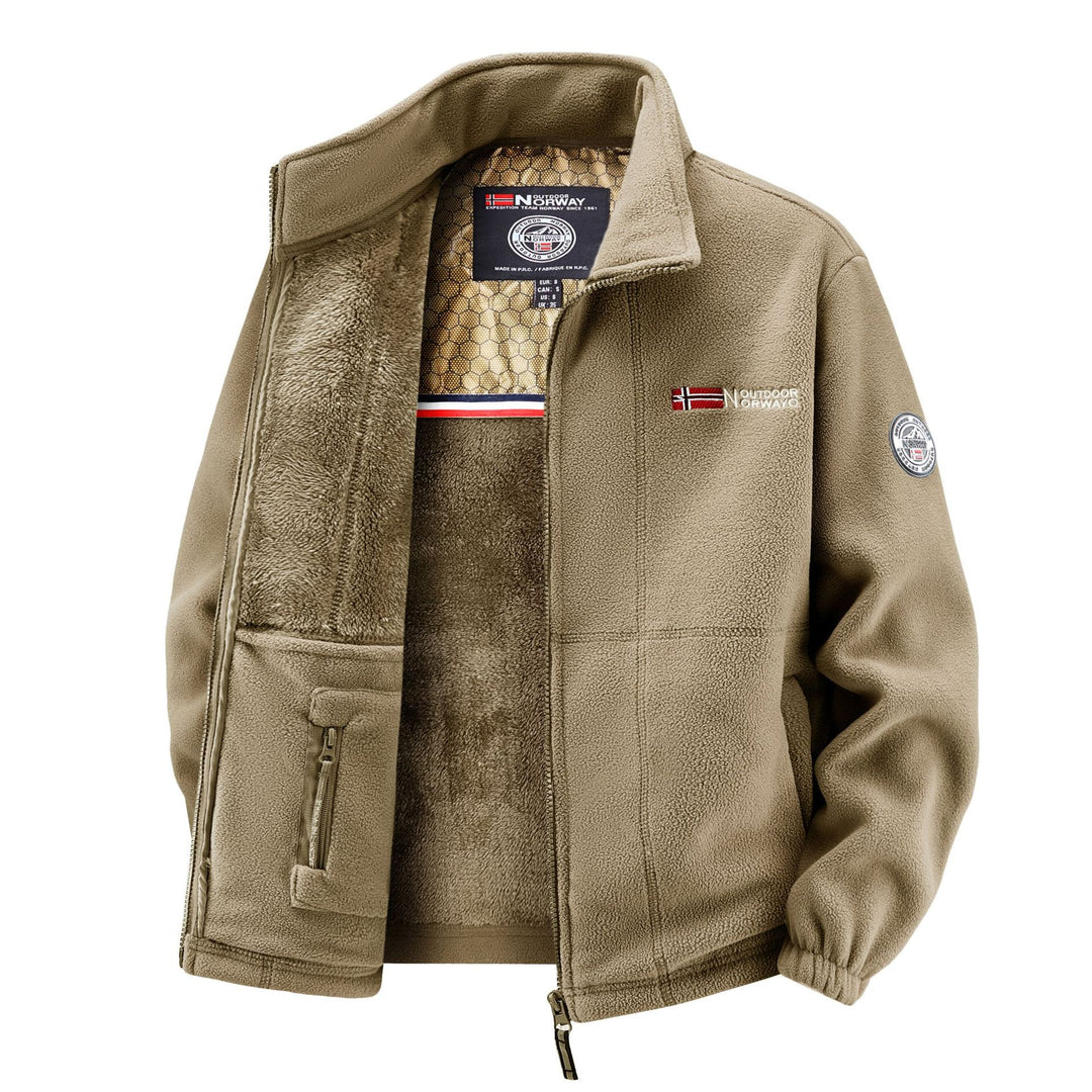 Herren Thermo-Fleecejacke mit Teddy-Innenfutter und Stehkragen Echo Archiv