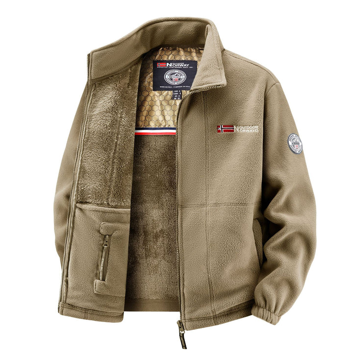 Herren Thermo-Fleecejacke mit Teddy-Innenfutter und Stehkragen Echo Archiv