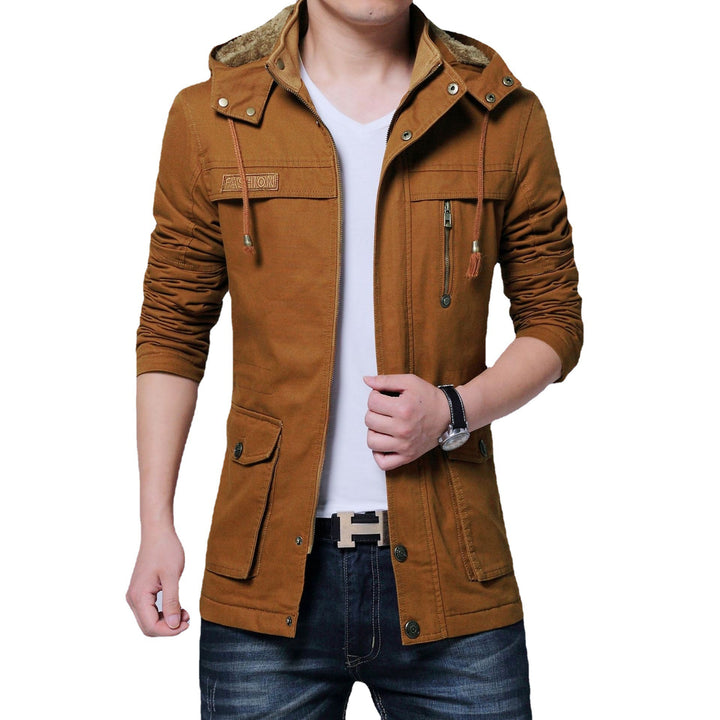 Herren Canvas‑Utility‑Parka mit Kapuze und Teddyfutter – Taviero