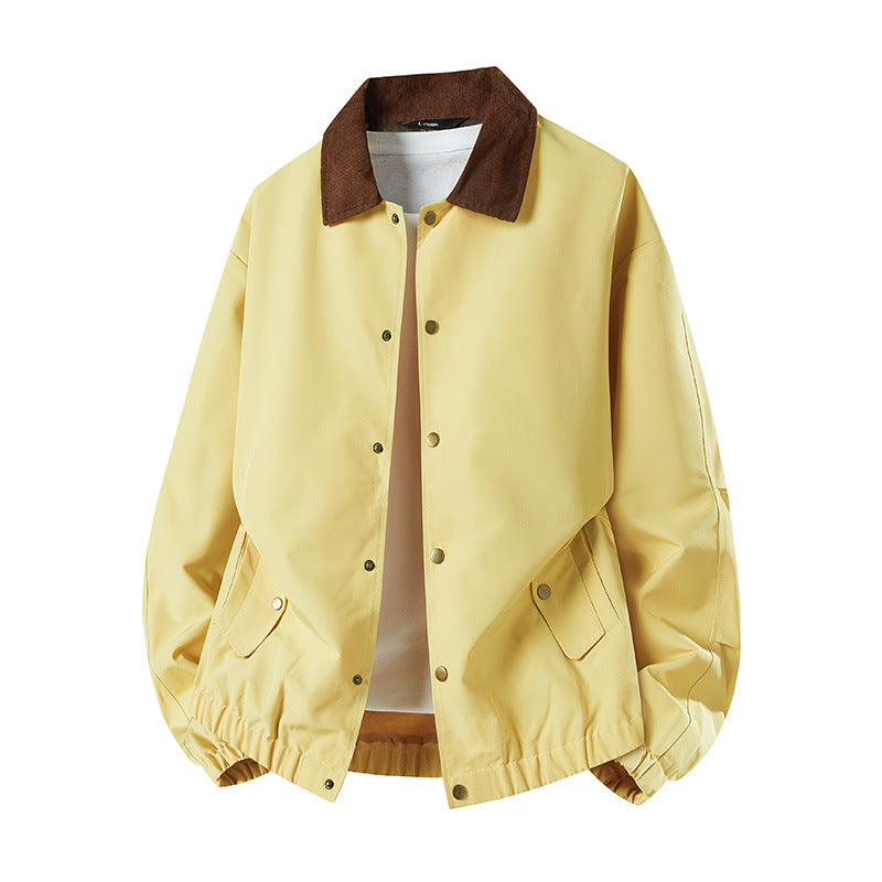 Herren Kurz geschnittene Coachjacke mit Cordkragen, verdeckter Druckknopfleiste & elastischem Saum Echoarchiv