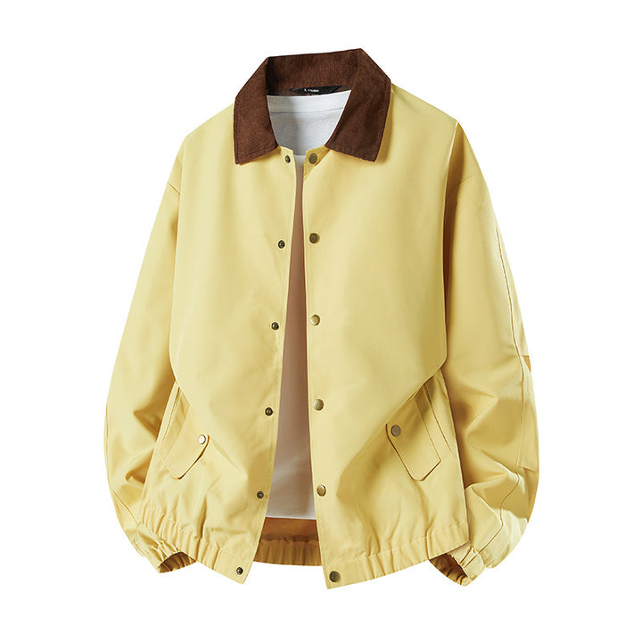 Herren Kurz geschnittene Coachjacke mit Cordkragen, verdeckter Druckknopfleiste & elastischem Saum Echoarchiv