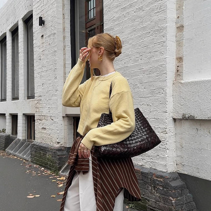 Damen Boxy Feinstrickpullover mit Raglanärmeln und geripptem Bündchen Echoarchiv