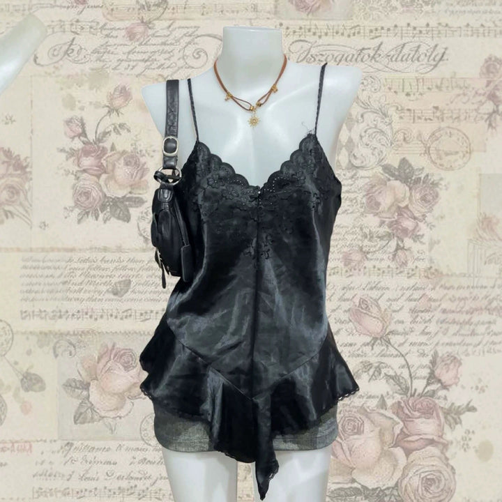 Damen elegantes Nachtkleid mit romantischem Spitzenbesatz Echo Archiv