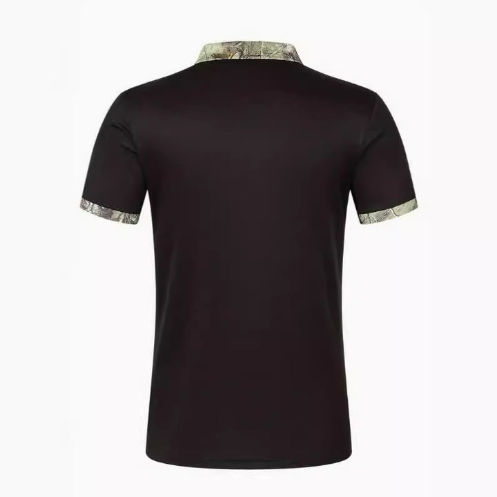 Herren Poloshirt mit einzigartigem Camouflage-Kragen und Brusttasche Echoarchiv