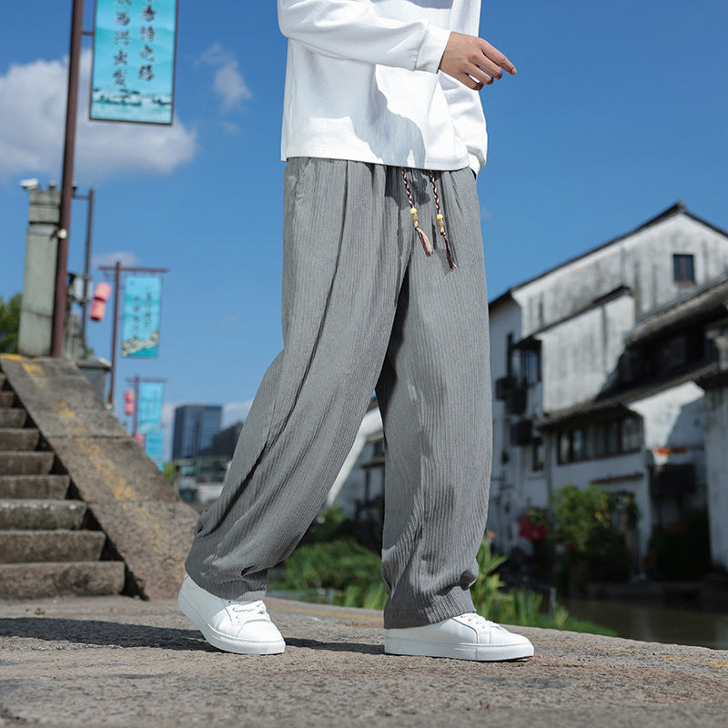 Herren Weit geschnittene Cord-Relaxhose mit elastischem Bund und Zierkordel Echo Archiv