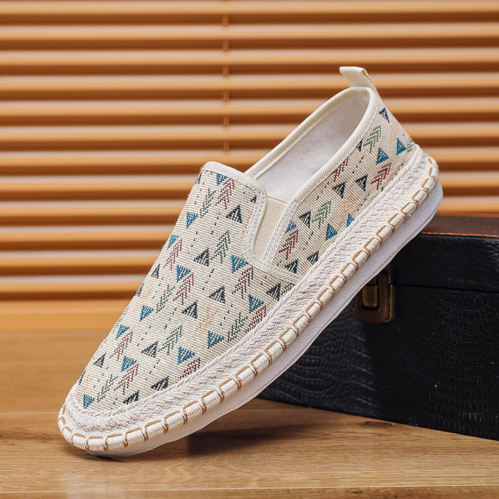 Damen Bequeme Slip-On Mokassins mit buntem Muster Echo Archiv