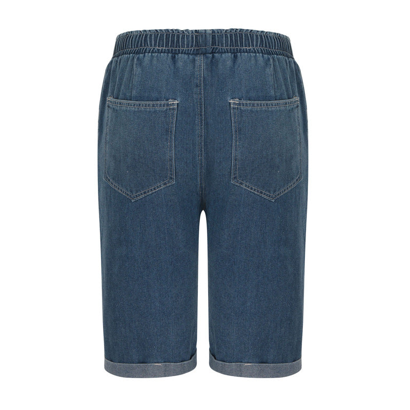 Damen Denim-Shorts mit elastischem Bund und lässigem Schnitt Echo Archiv