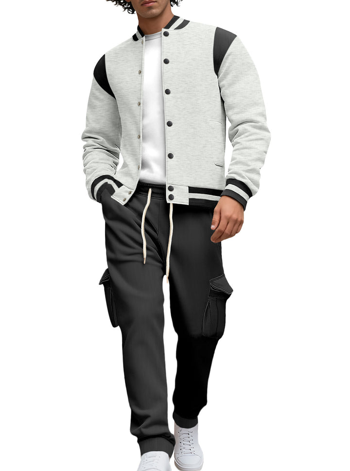 Herren stylische College-Jacke mit asymmetrischem Design Echoarchiv