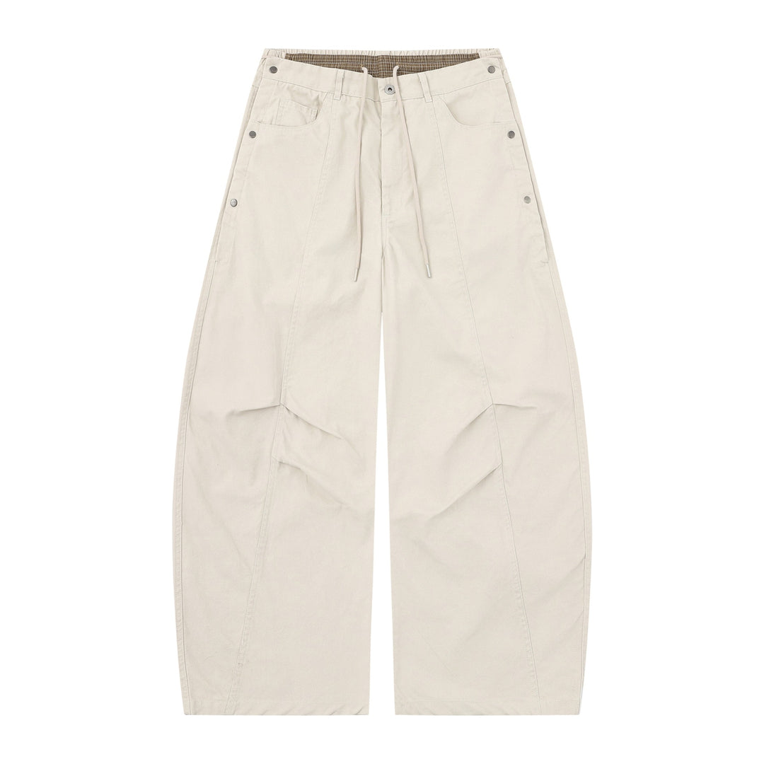 Damen Weite Culotte-Hose mit elastischem Tunnelzugbund und Cargo-Details Echoarchiv