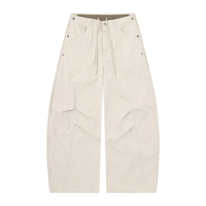 Damen Weite Culotte-Hose mit elastischem Tunnelzugbund und Cargo-Details Echoarchiv