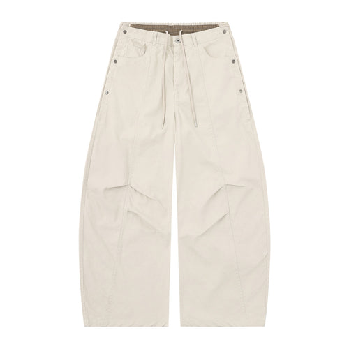 Damen Weite Culotte-Hose mit elastischem Tunnelzugbund und Cargo-Details Echoarchiv