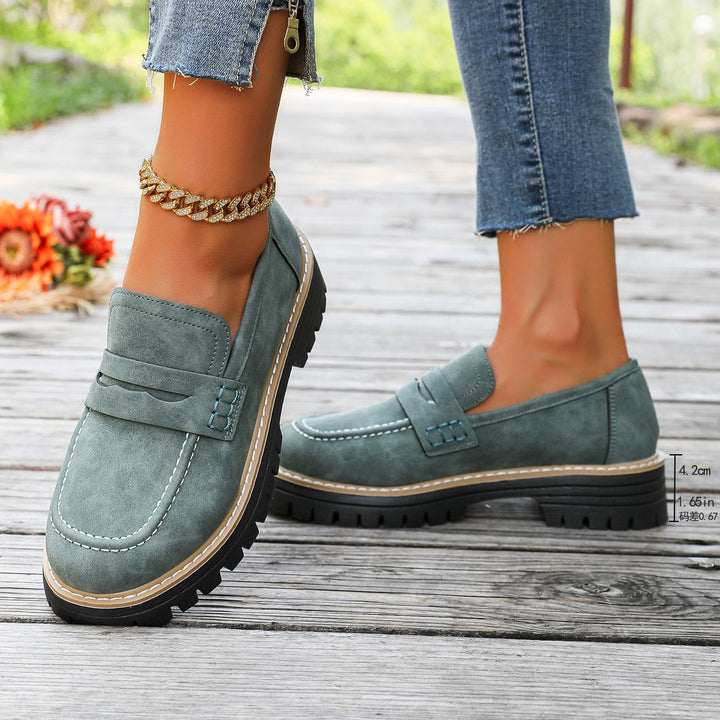 Damen Chunky Loafer mit grober Profilsohle und Faux‑Suede Obermaterial Echo Archiv