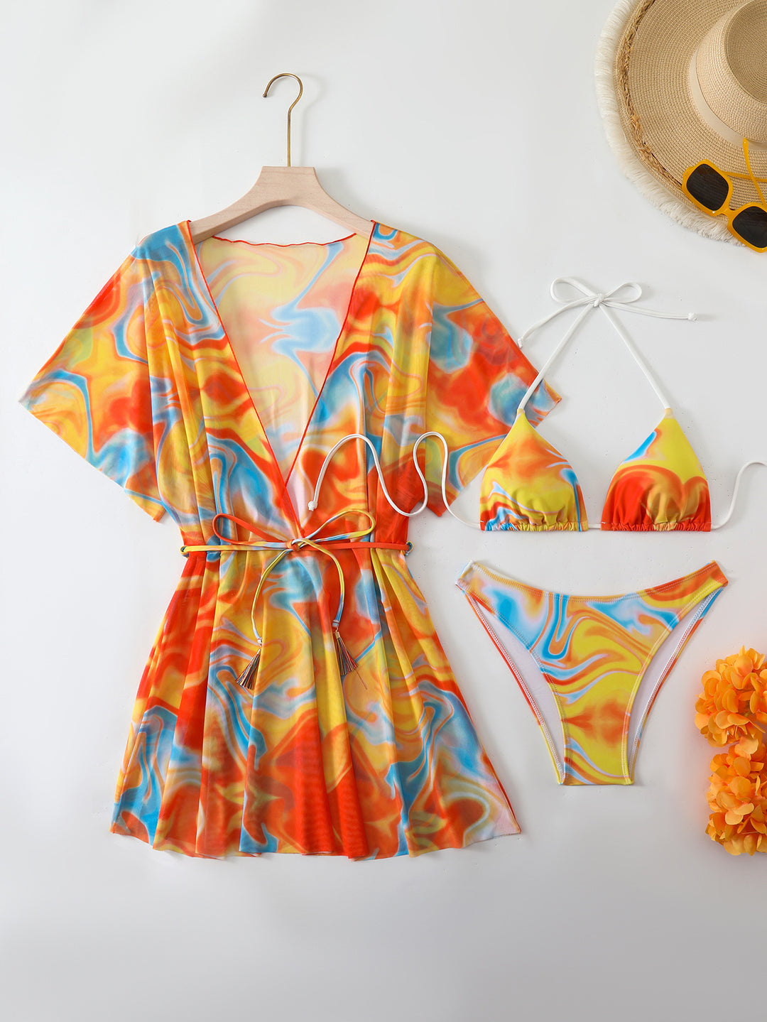 Damen Bikiniset mit passendem Wickelkleid Echo Archiv
