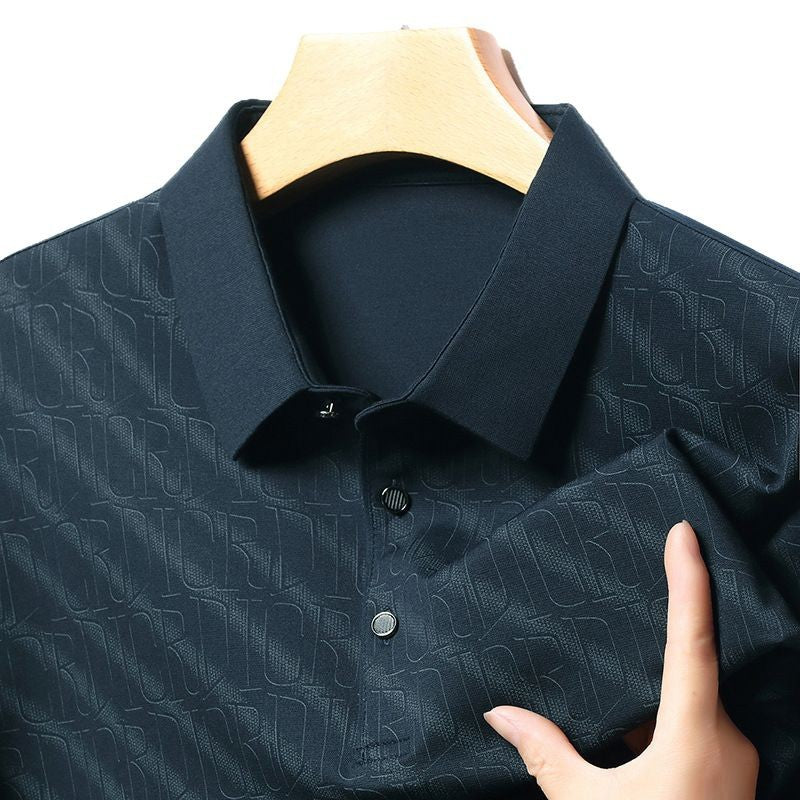 Herren Polohemd mit strukturiertem Oberfläche und praktischen Knopfdetails Echoarchiv